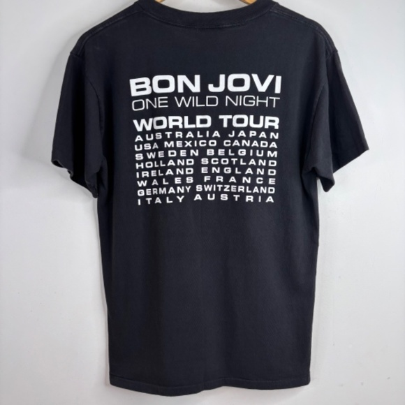 Vintage Single Stitch Bon Jovi Tour Shirt M One Wild Night 100% Cotton 2001 - Picture 6 of 11